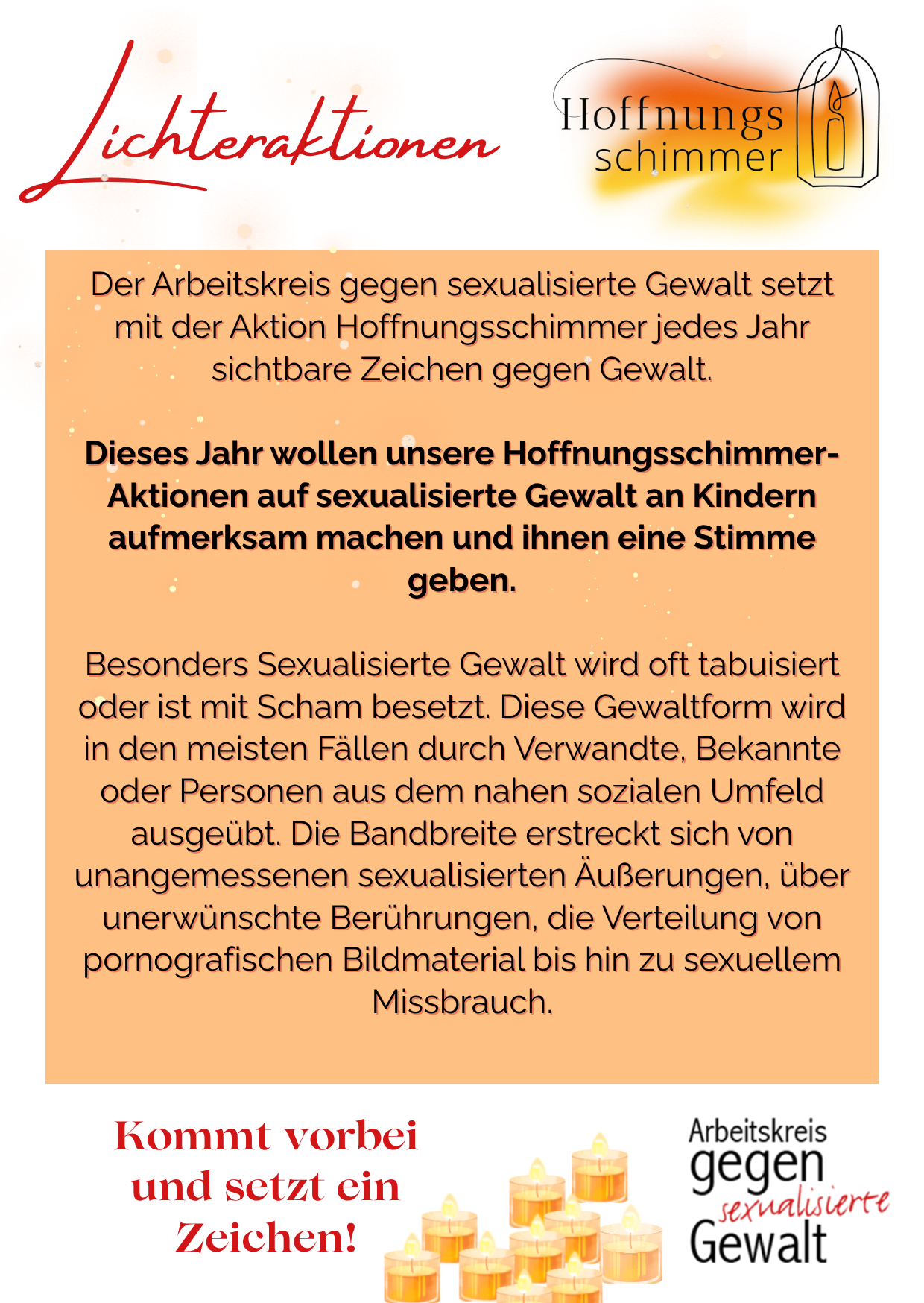 Aktionstag Hoffnungsschimmer gegen sexualisierte Gewalt